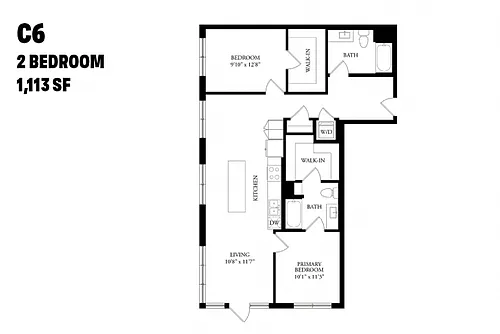 Floor plan Two Bedroom C6