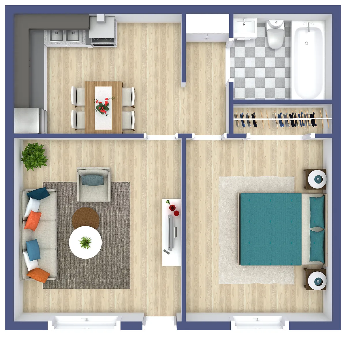 Floor plan 1 bedroom