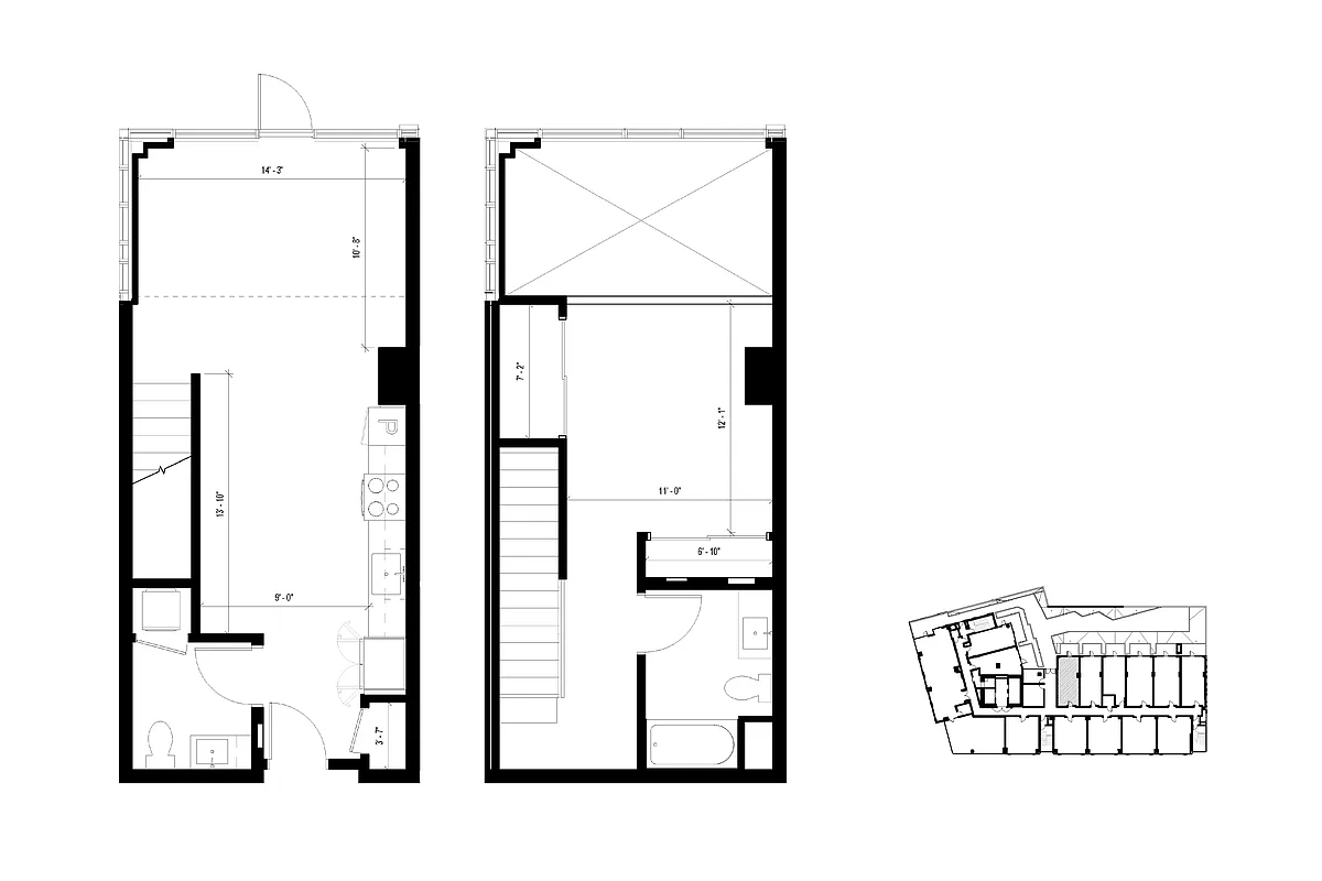 Floor plan A4th 1 Bedroom Loft