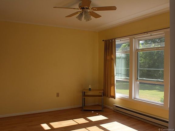 Living room looks out to big back yard.