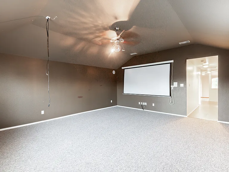 Large Media Room with projector screen