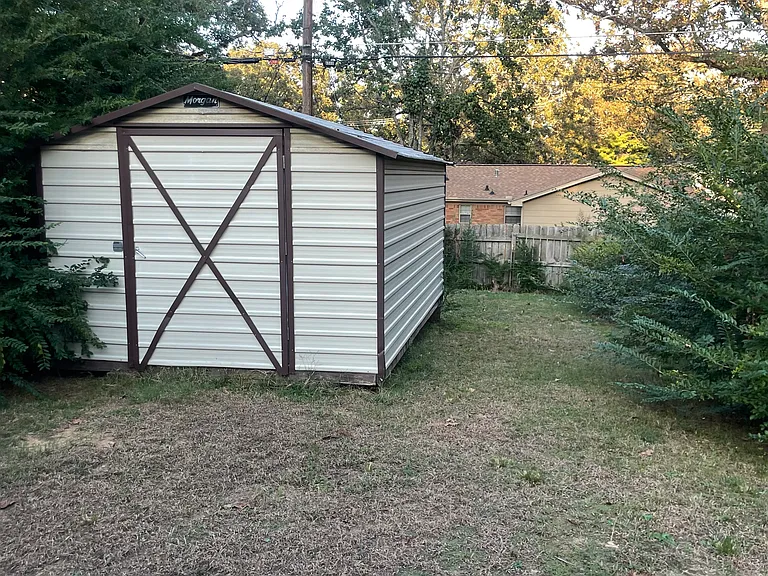 Storage shed in the backyard