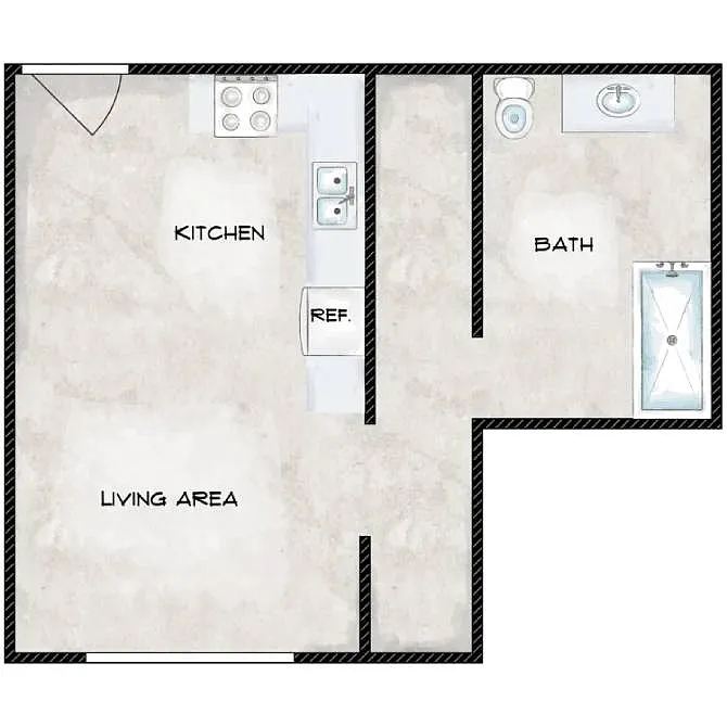 Floor plan Valley Tower - Studio