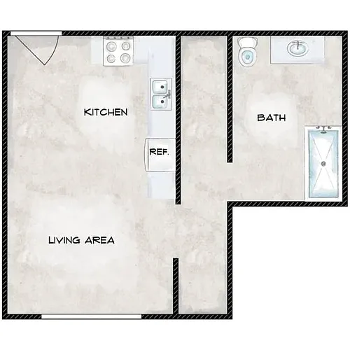 Floor plan Valley Tower - Studio