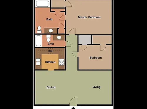 Floor plan Stoneridge 2 Bedroom, 2 Bathroom