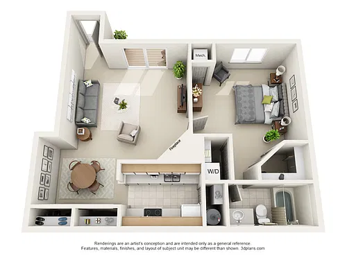 Floor plan One Bed