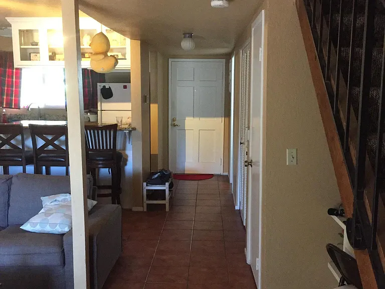 A view of the first floor's main hallway.