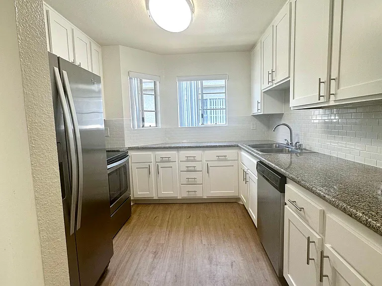 2nd story Flat open kitchen.