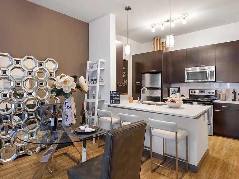 Open Floor Plan Dining and Kitchen Area