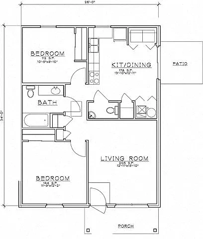 Floor plan 2 Bedroom Unit
