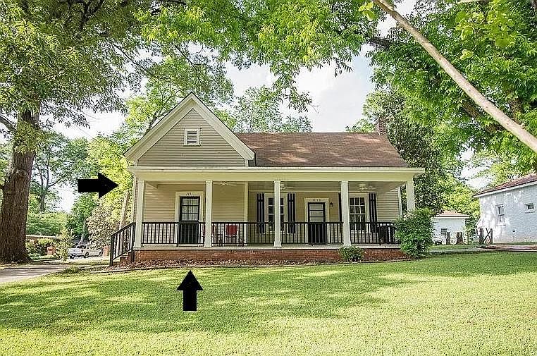 Available unit is on the left side of house as indicated by arrows.