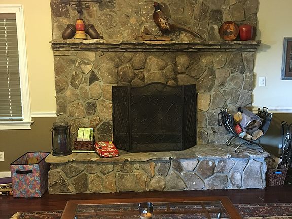 Riverstone fireplace