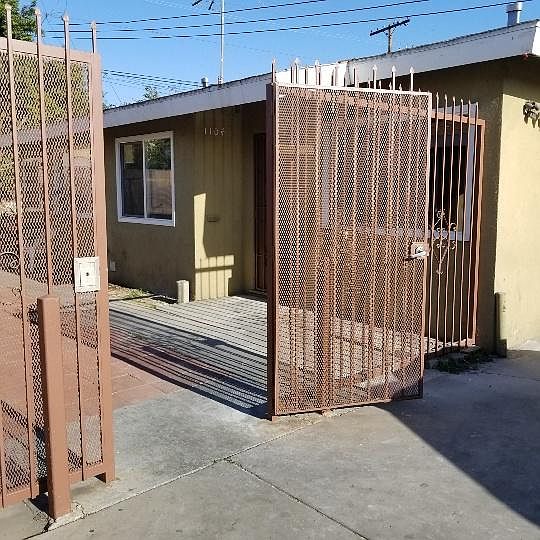 Gated entry from carport area