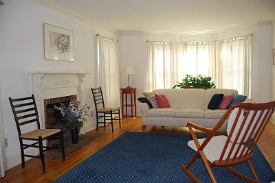 Large living room with fireplace