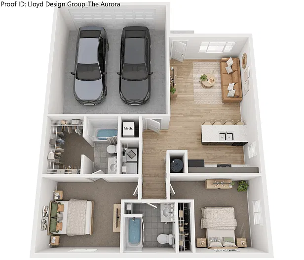 Floor plan Aurora Single Family 2 Bedroom Home