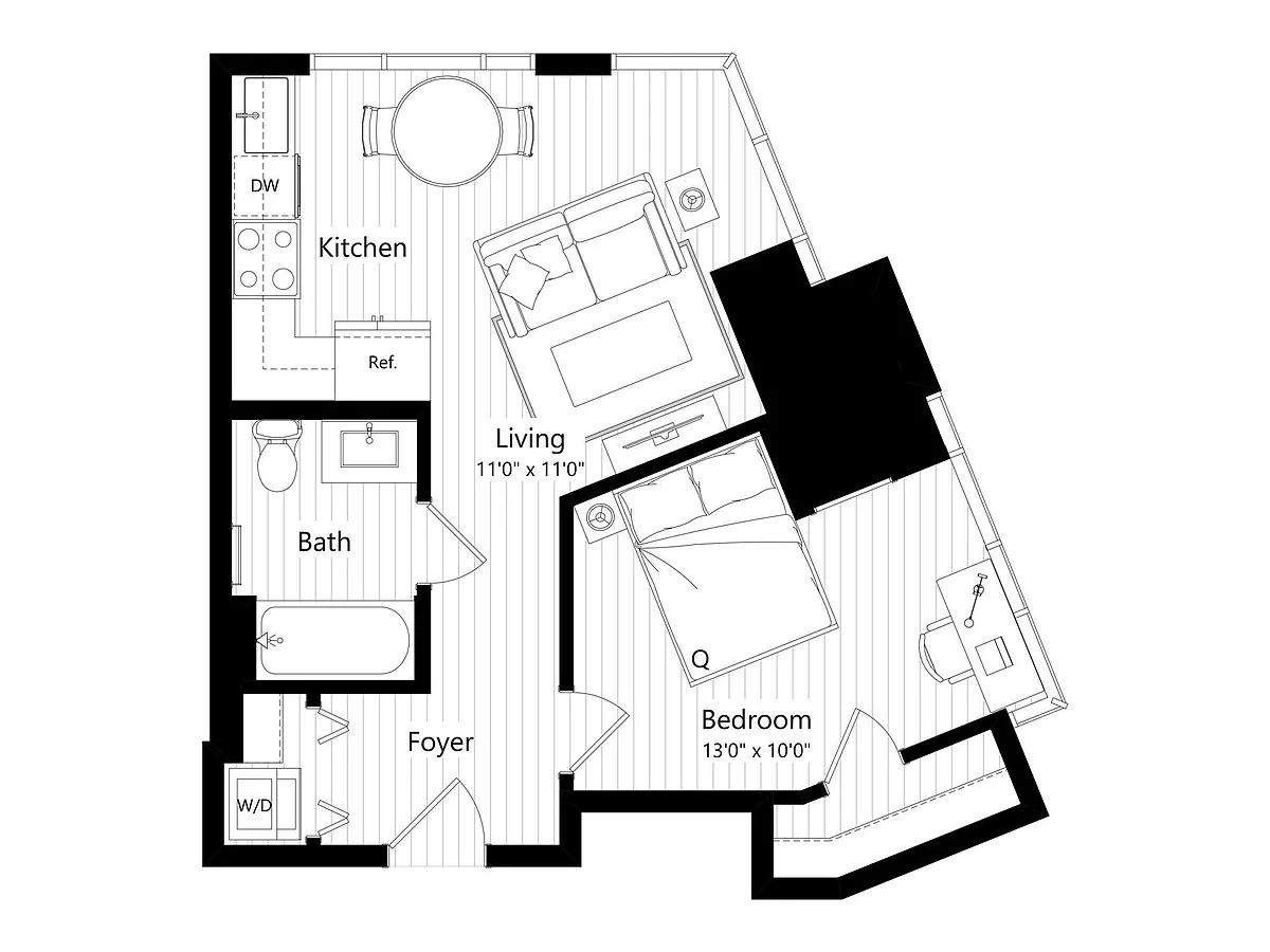 Floor plan MA5 | 1 Bed | 1 Bath