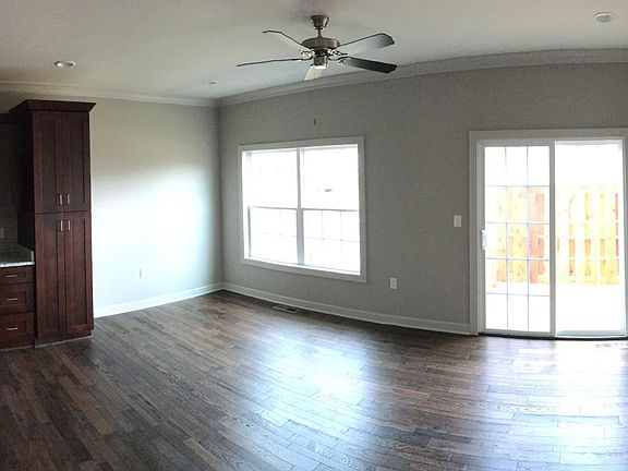 View of the Kitchen and living room space.
