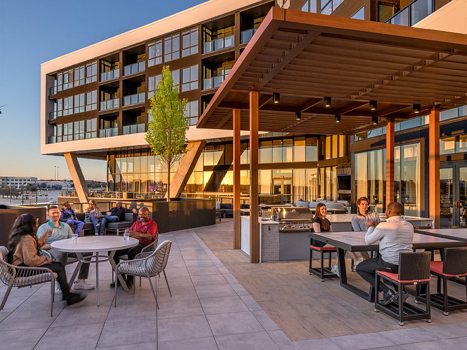 The outdoor amenity deck at One Rangers Way