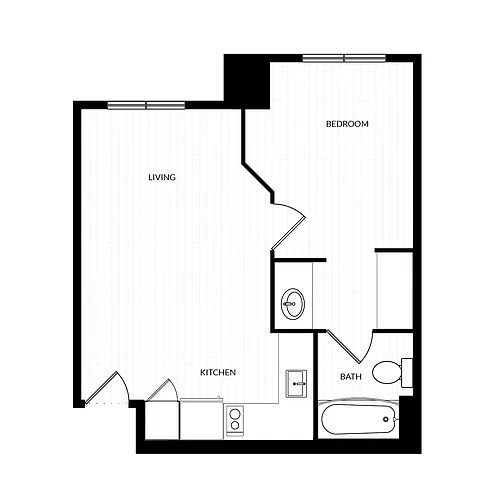Floor plan 1X1 B