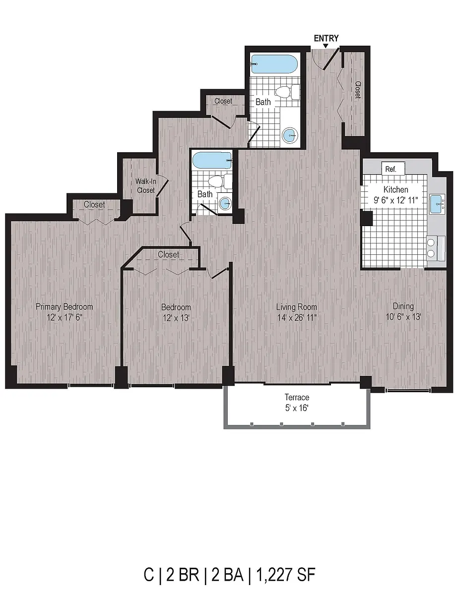 Floor plan 2BR/2BA