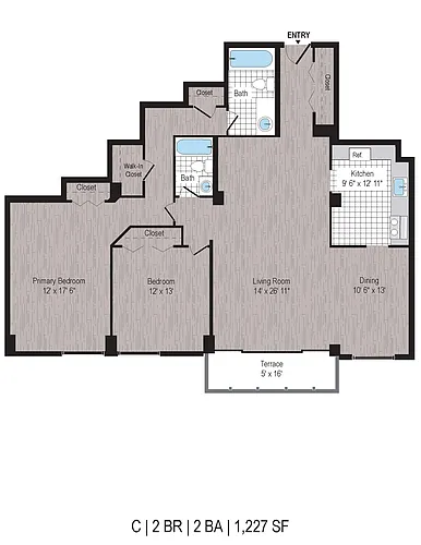 Floor plan 2BR/2BA