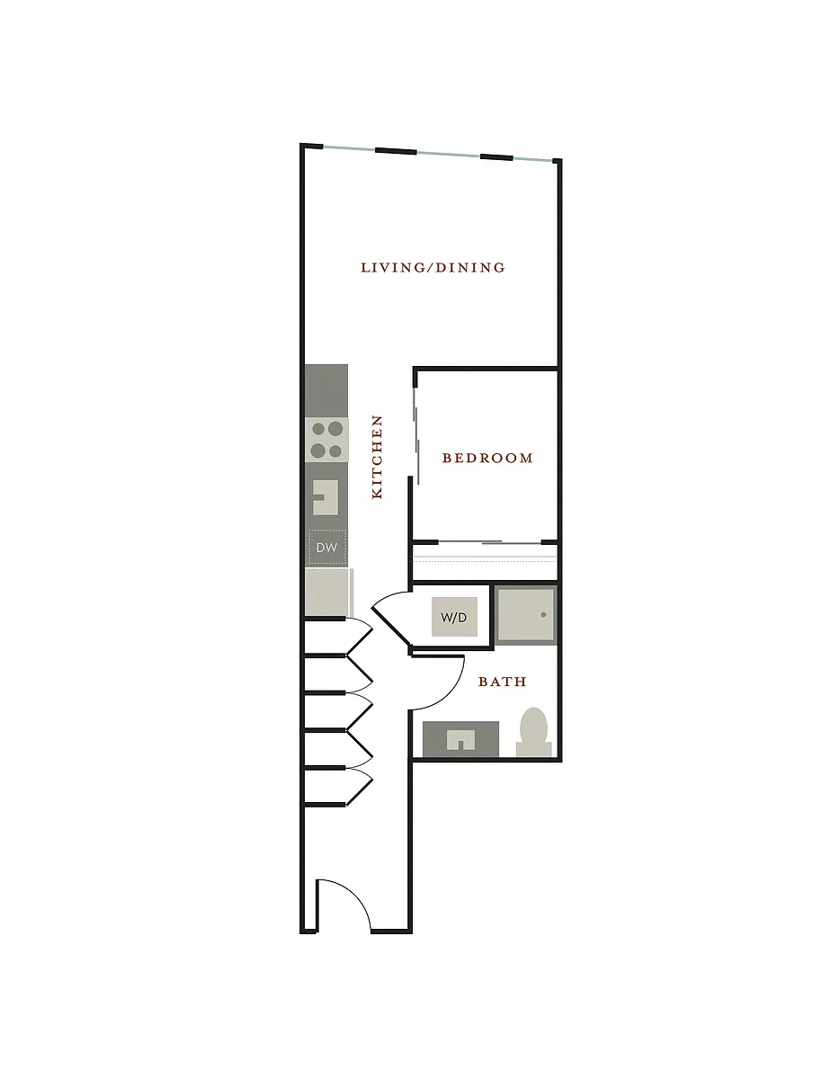 Floor plan Open One Bedroom B