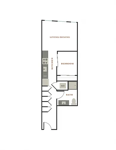 Floor plan Open One Bedroom B