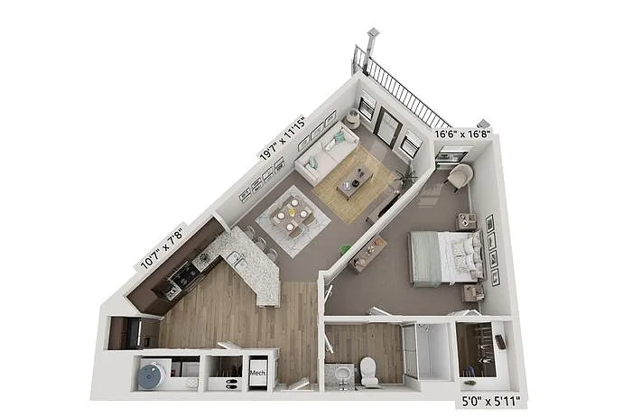 Floor plan 1X1 - A2