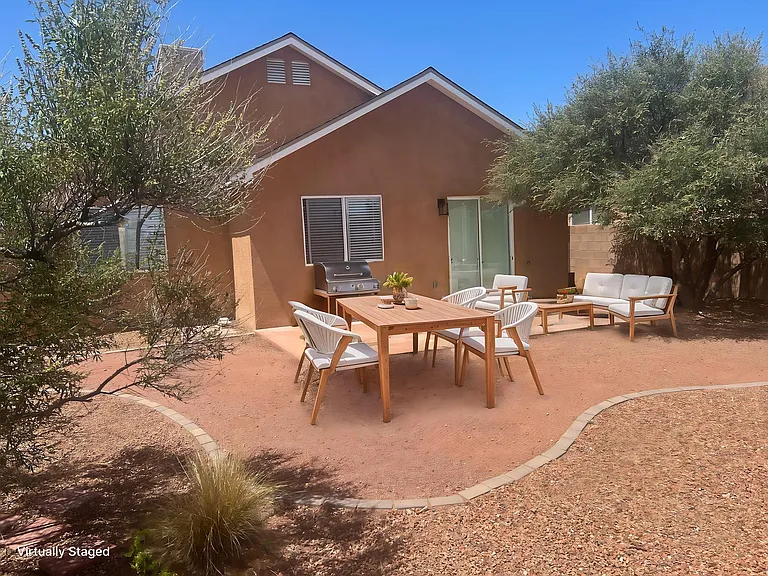 Virtually staged backyard. Furnishings not included.