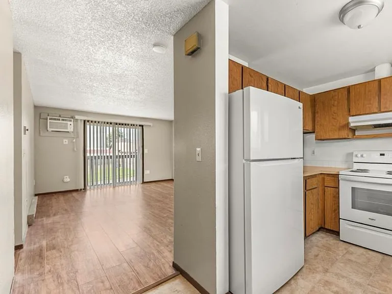 Kitchen and living area into balcony