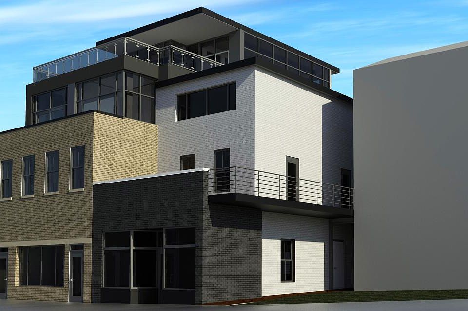 rendering of view from Vine Street