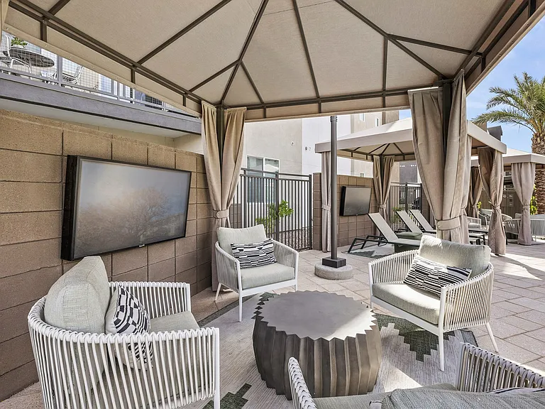 Poolside Cabanas with TVs
