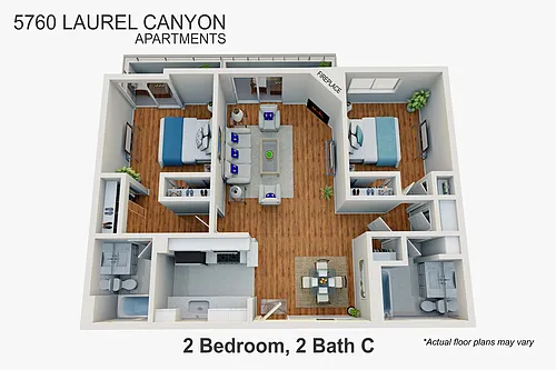 Floor plan 2 Bed 2 Bath