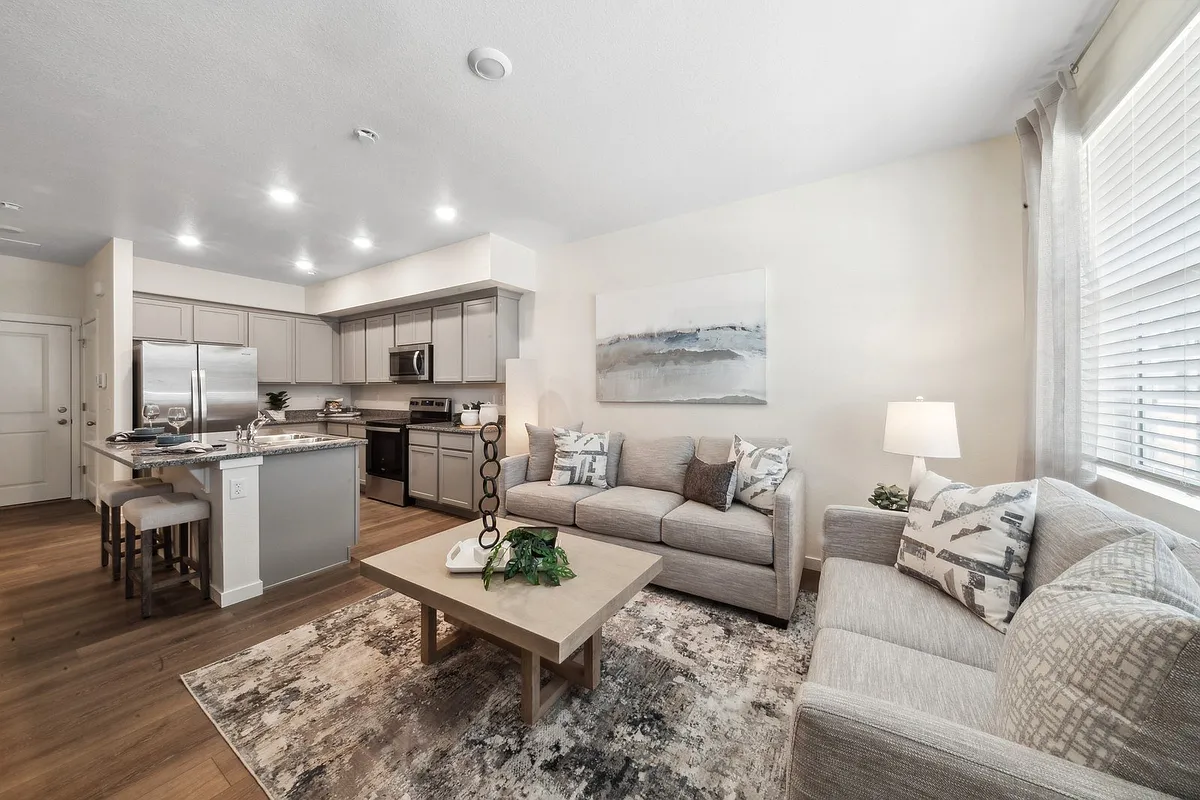 Creekside Townhomes Living Area - Avenza Townhomes