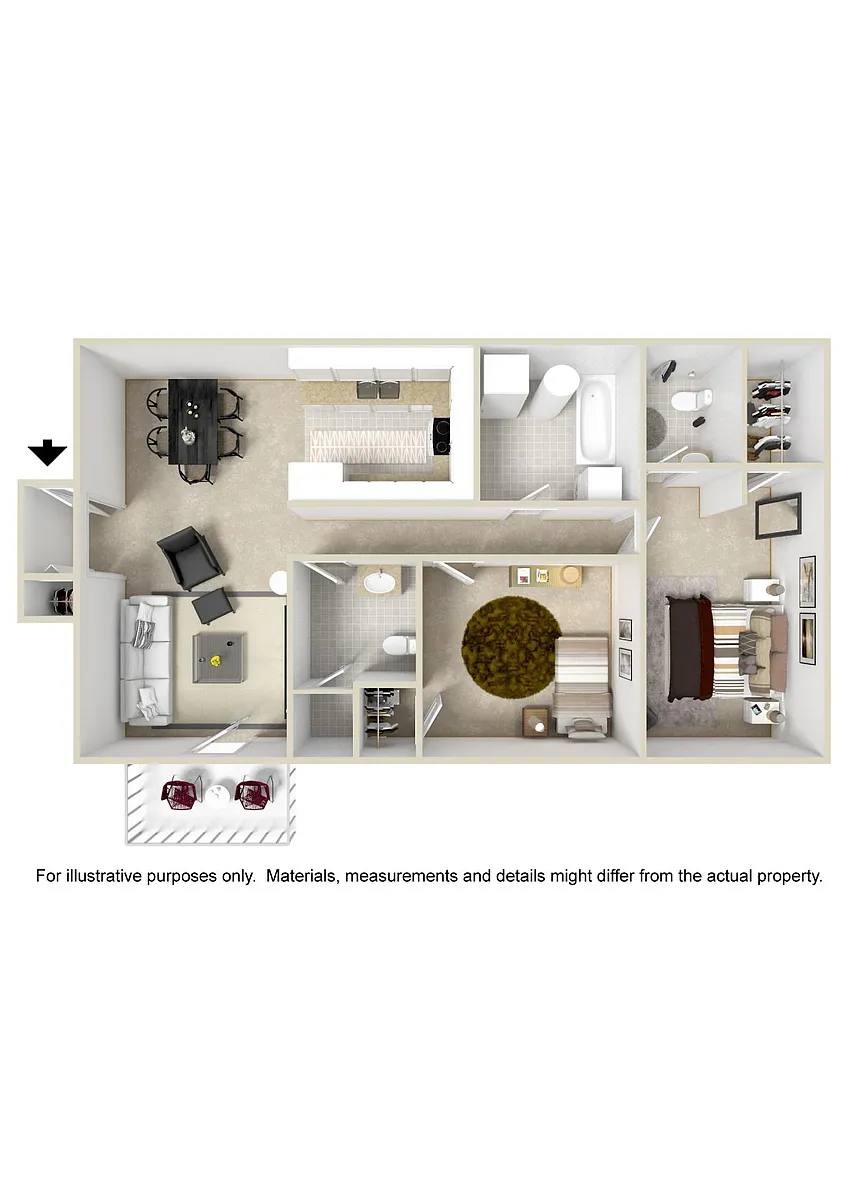 Floor plan Hilltops Two Bedroom