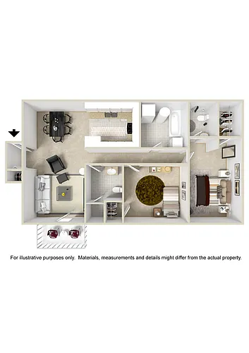 Floor plan Hilltops Two Bedroom