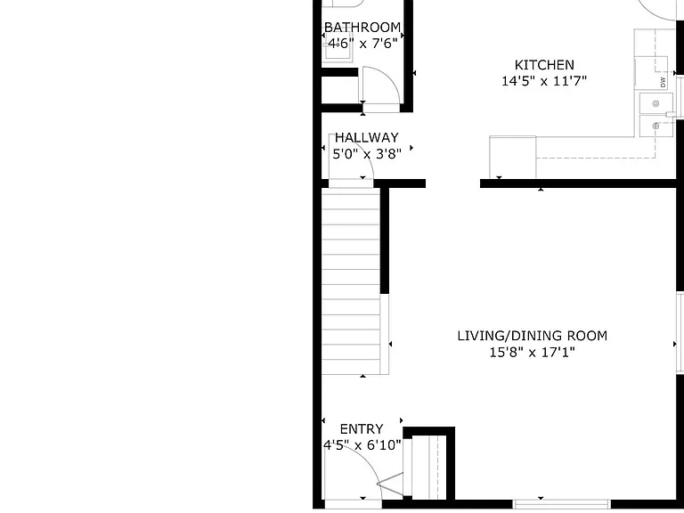 Main Level Open Living Space + Updated Kitchen