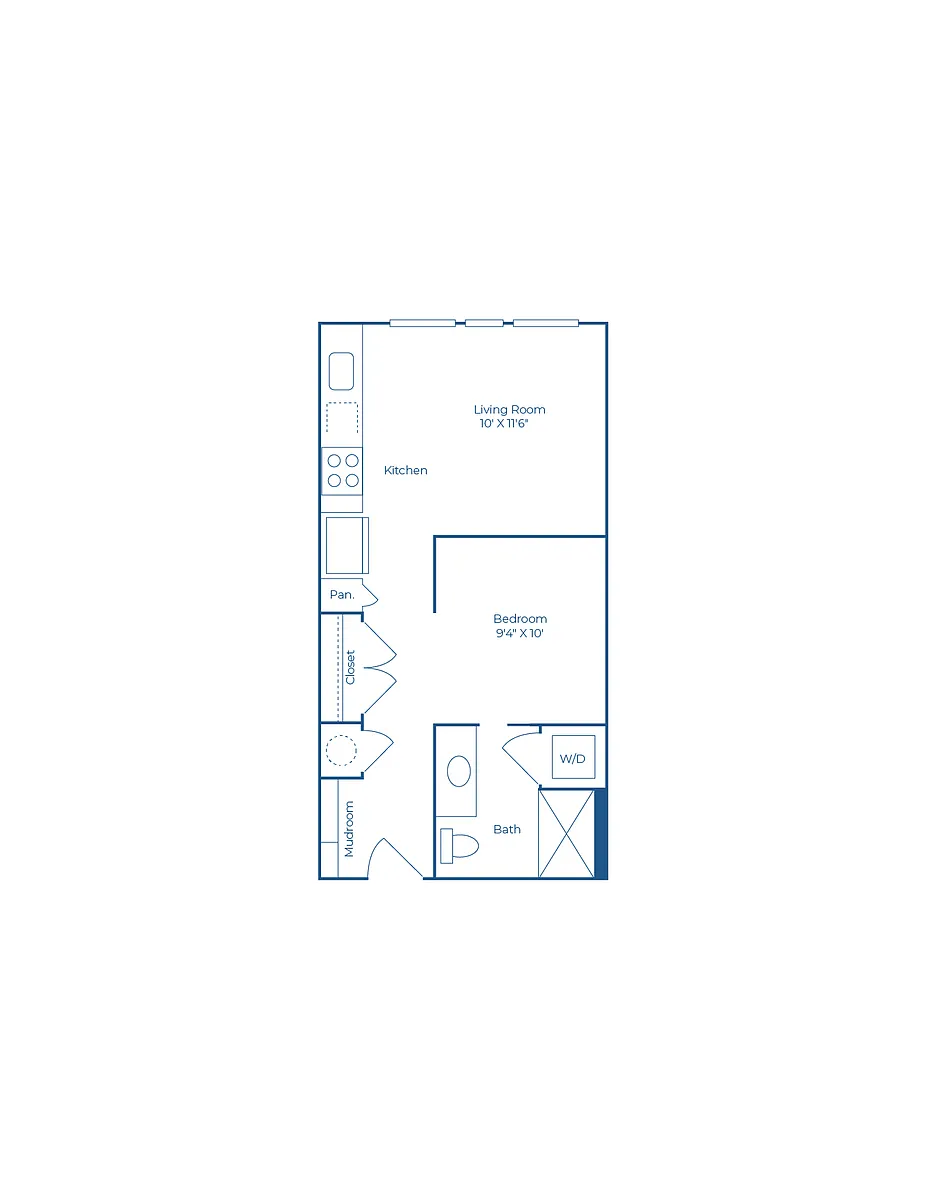Floor plan E1 | 1 Bed | 1 Bath