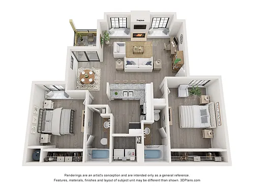Floor plan Isle - 2 Bedrooms