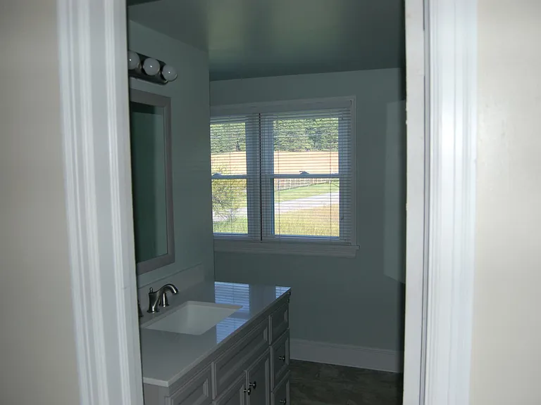 view into master bathroom