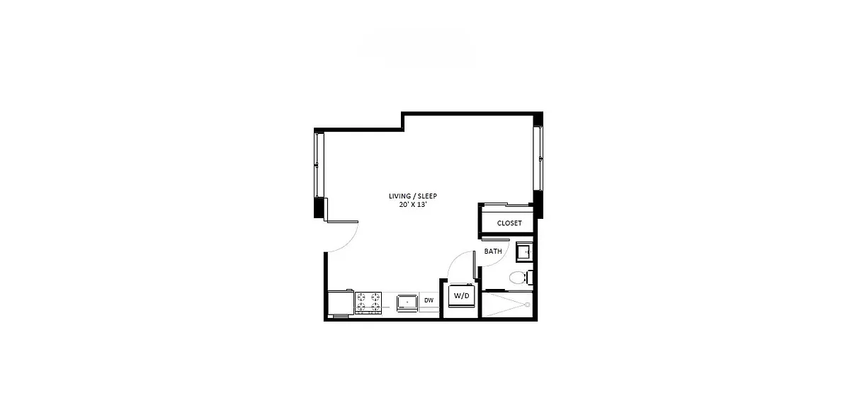 Floor plan 0 bedrooms 1 bath