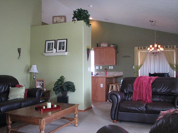 Open Living room with vaulted ceilings
