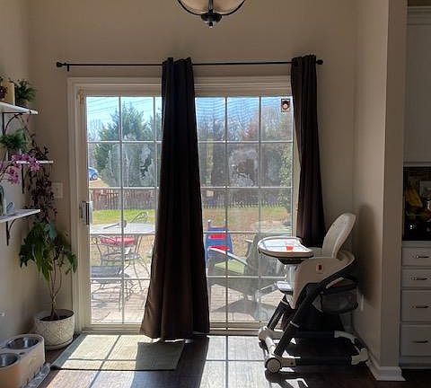 kitchen area that leads out to the patio/backyard