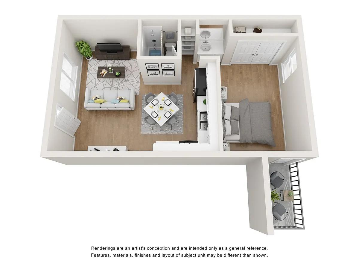 Floor plan 1x1b
