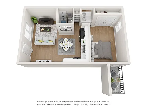 Floor plan 1x1b