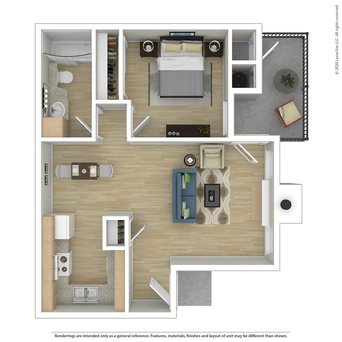 Floor plan Seville 1x1