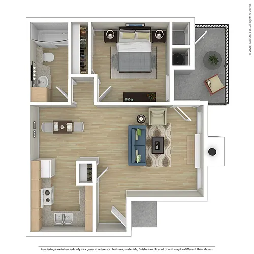 Floor plan Seville 1x1