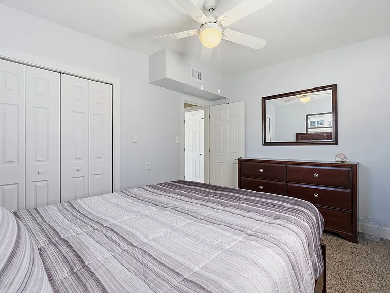 Bedroom #2 has queen bed plus 6 ft of closet space.