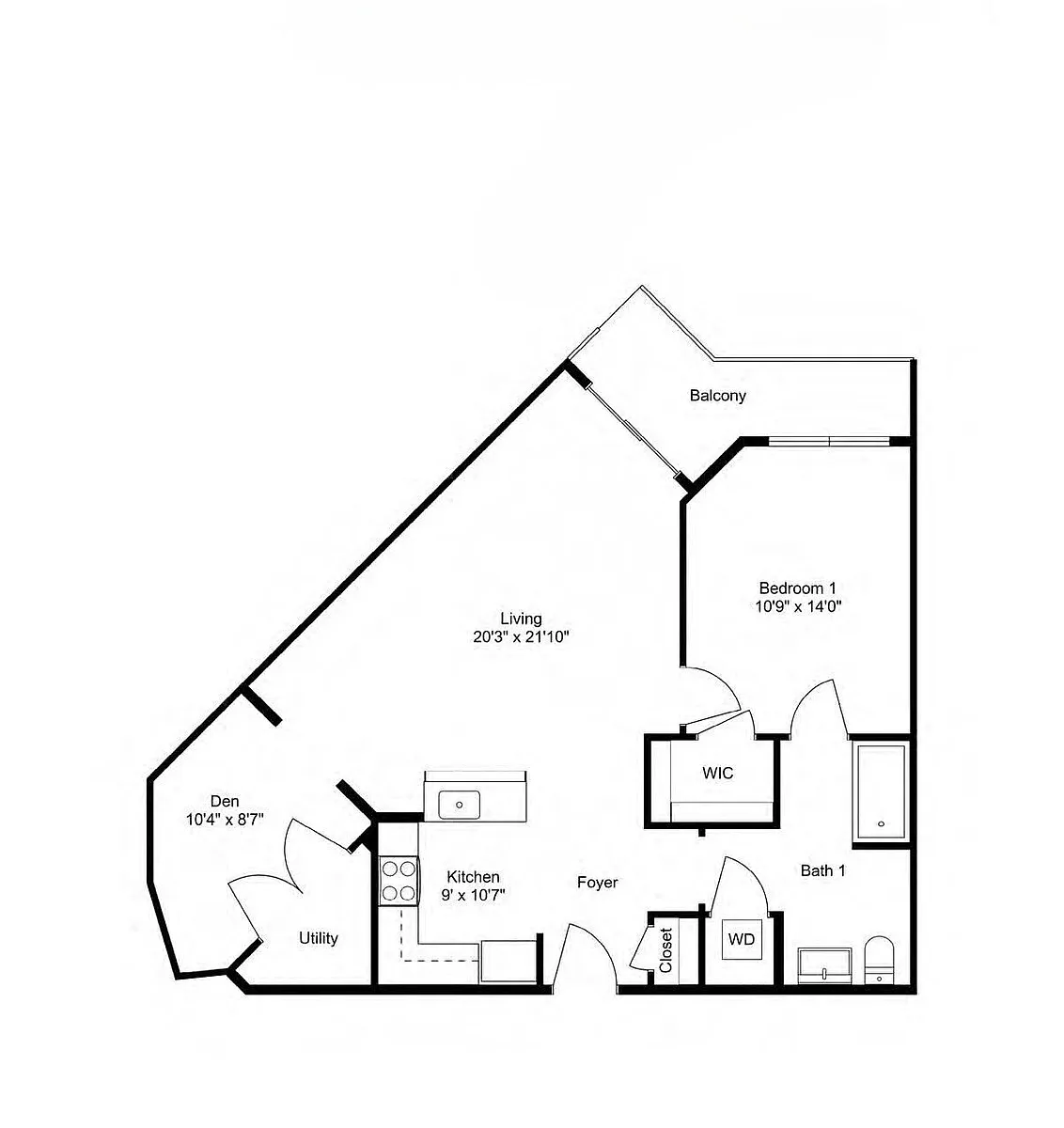 Floor plan A10D 1Dx1