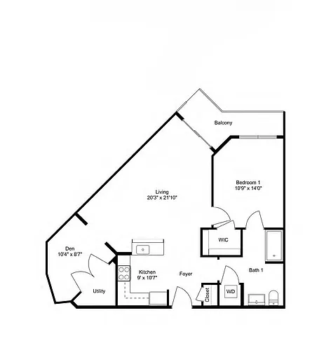 Floor plan A10D 1Dx1